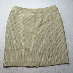 Tahari Women's 16 Straight Pencil Skirt Yellow Glitter Sparkle Lined Career